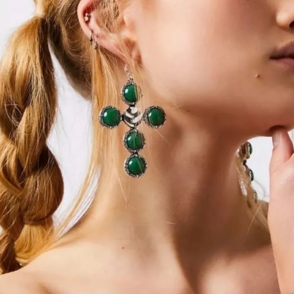FREE PEOPLE Time Is on My Side Dangles (green)